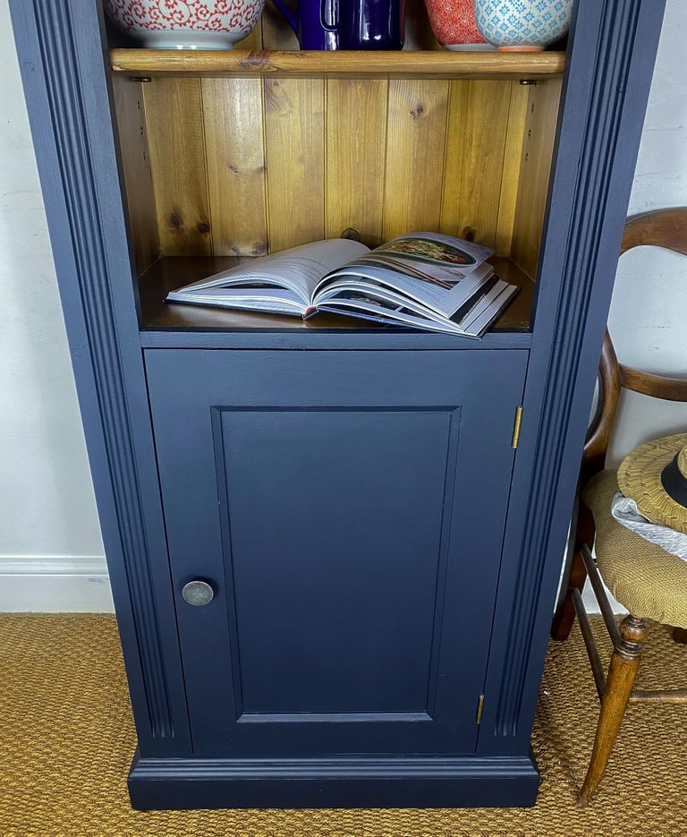 5.5ft Reclaimed solid pine kitchen dresser larder pantry linen cupboard tall slim with deep shelves