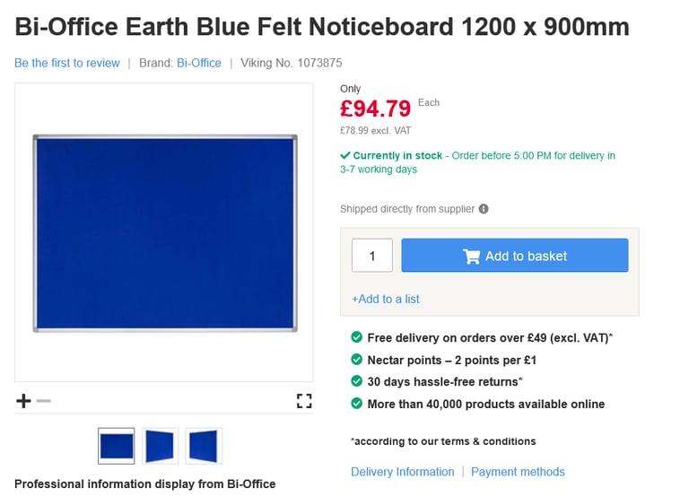 Noticeboard 1200 x 900mm