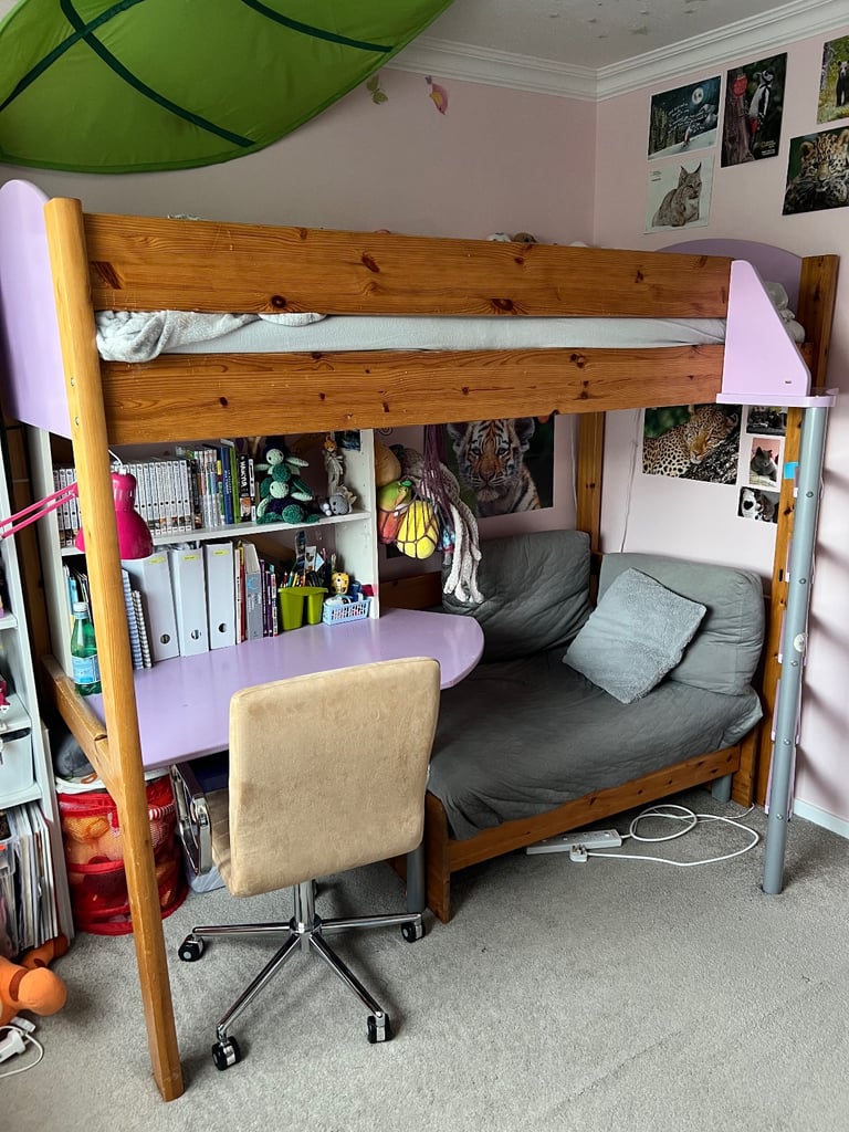 image for Stompa bunk bed with sofa bed and mattress 