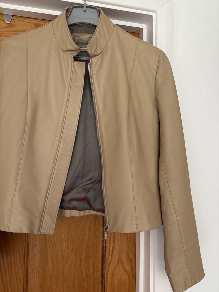 image for Cream leather jacket 