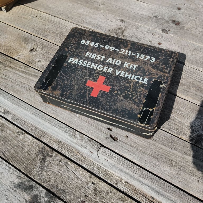 image for Vintage British army Land rover first aid kit.