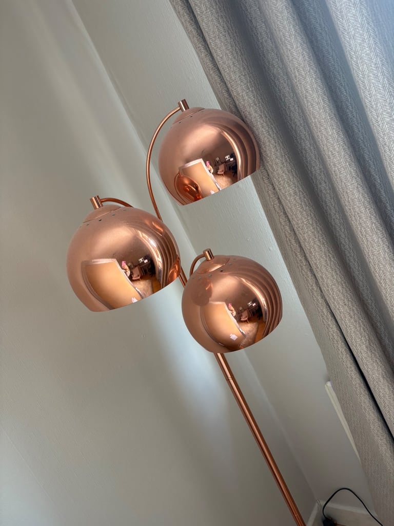 Rose gold floor lamp