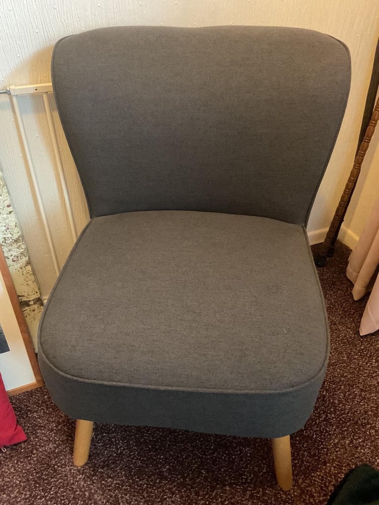 Lovely low grey bedroom chair