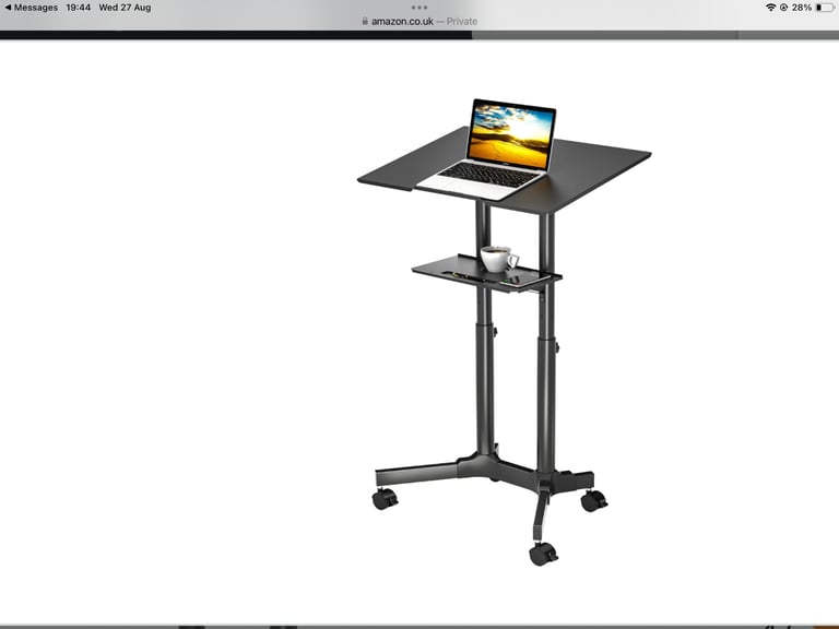 image for Laptop Rolling Stand Up Desk Adjustable With Wheels BRAND NEW STILL SEALED IN BOX £50.00