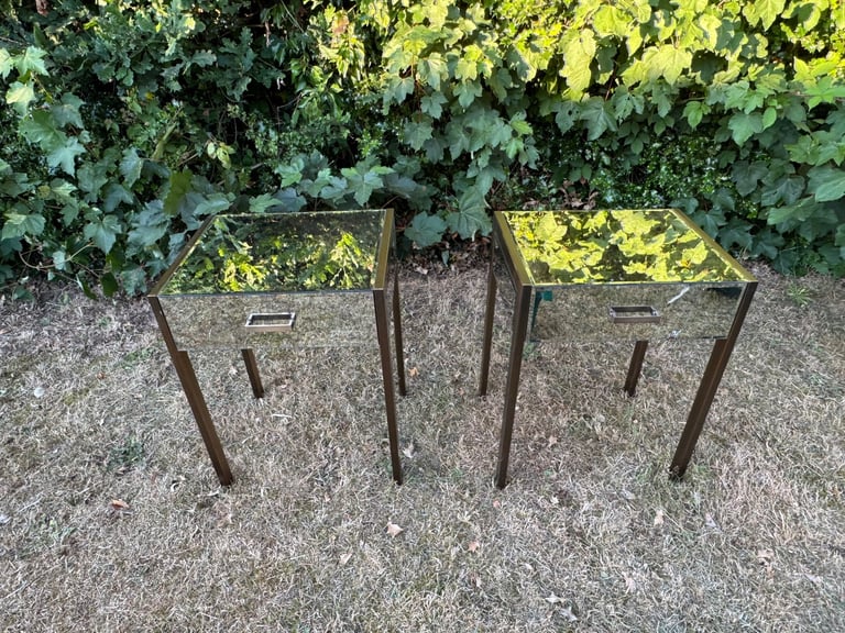 Bedside mirrored tables