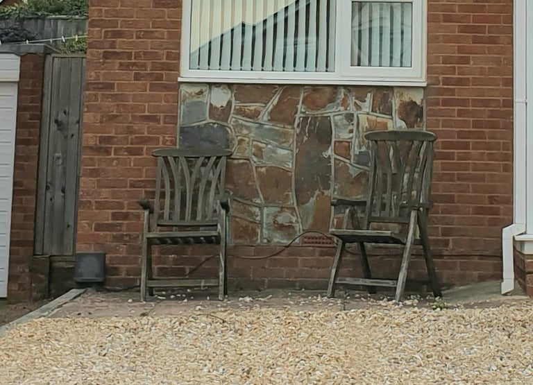 Two Quality Wooden Folding Garden Chairs