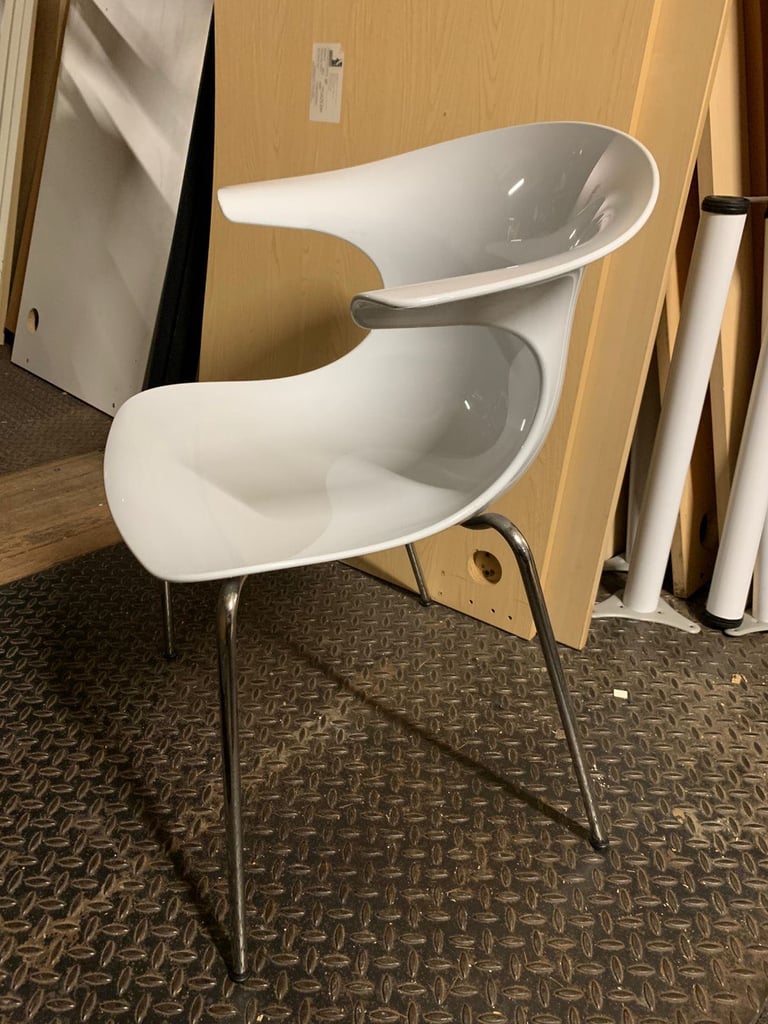 image for Both £130 Designer dining chairs in white (set of 4)