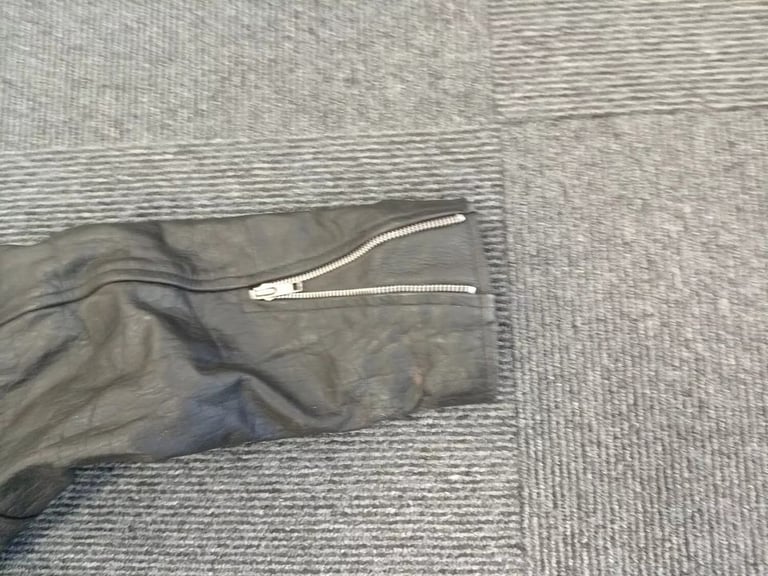 VINTAGE KOOKIE Leather Biker Jacket UK Size 14 Sportswear Pre-loved