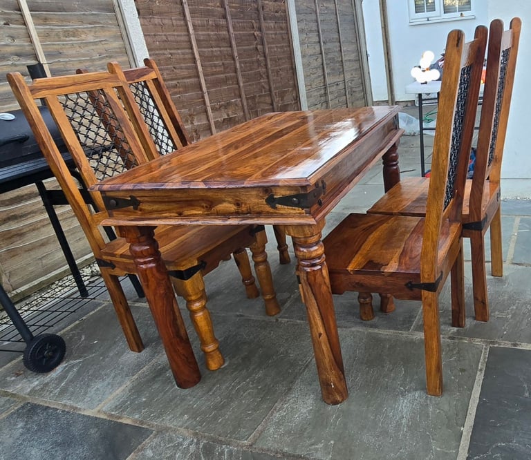 Solid wood table and chairs 