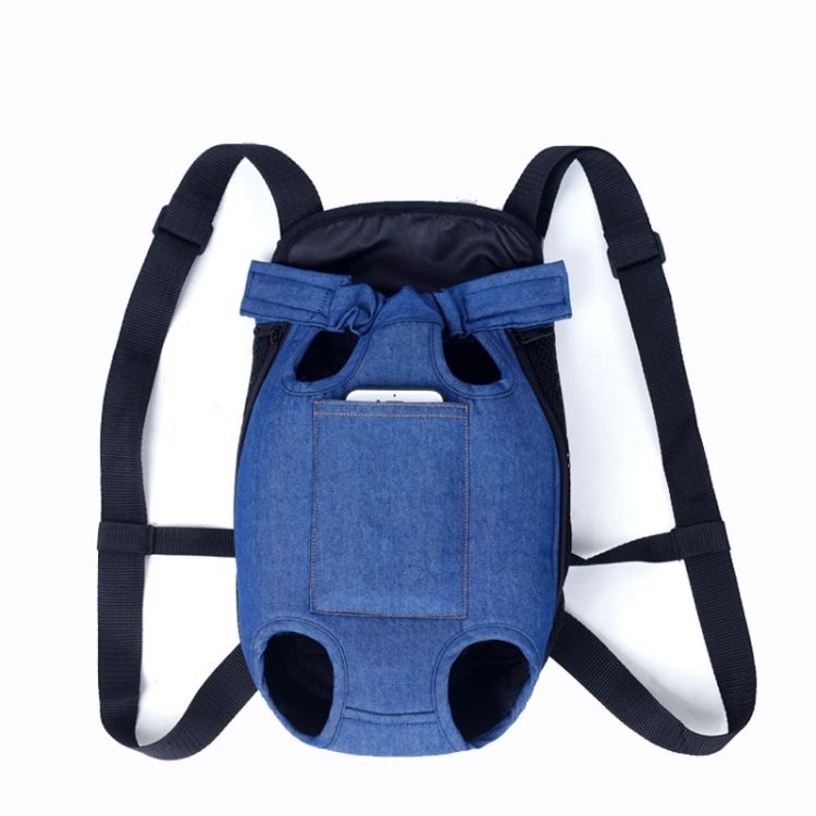 Dog Going Out Foldable On Chest Backpack Pet Carrier Bag, Colour: Blue Denim