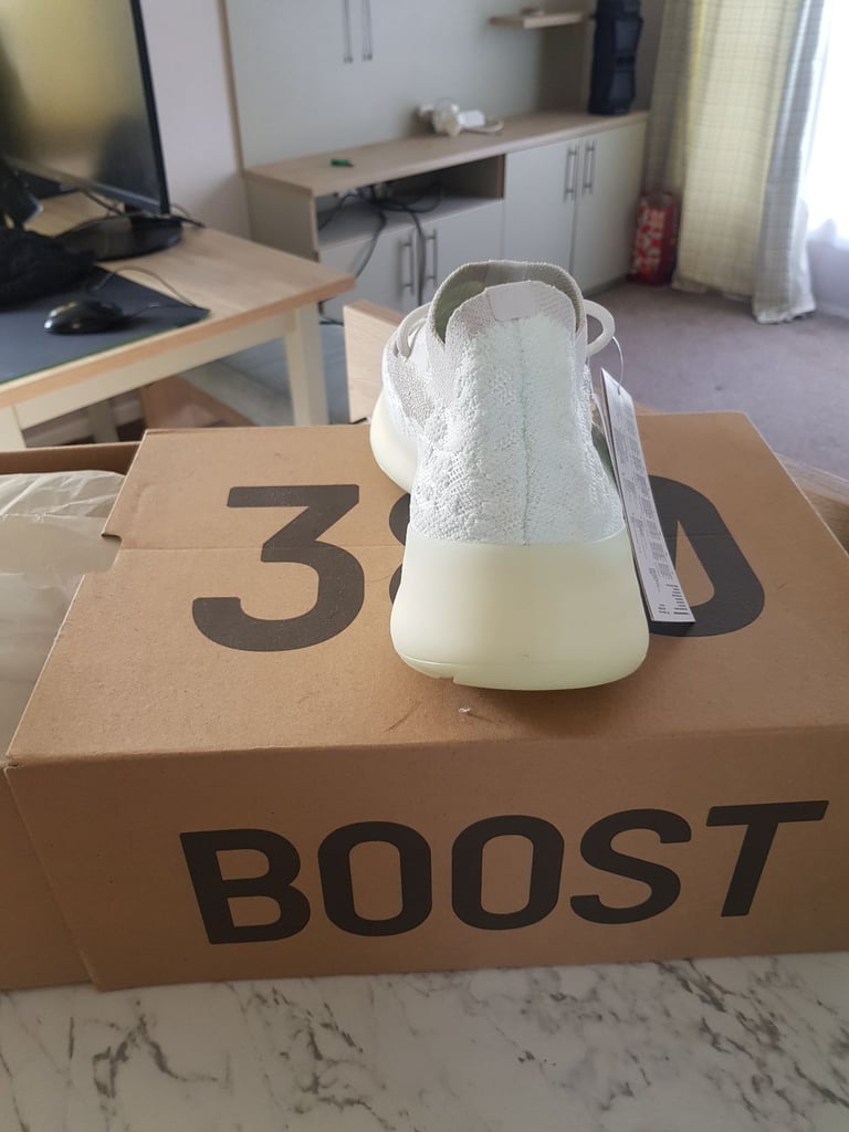 image for Yeezy 380 boost white with glow sole 