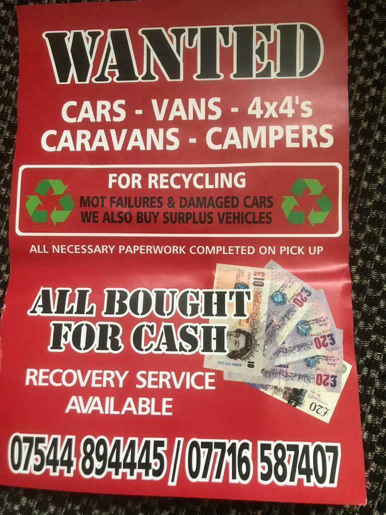 HASSLE FREE CASH FOR YOUR CARS VANS 4X4 + CAMPERVANS 