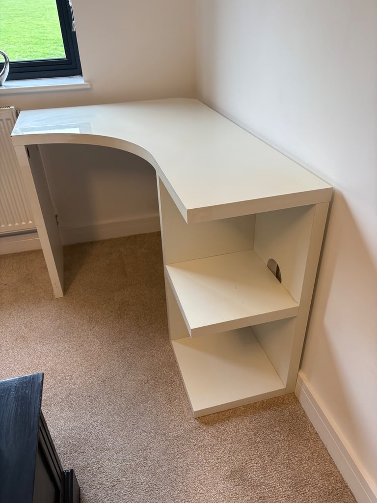 NEXT white gloss corner office study desk 