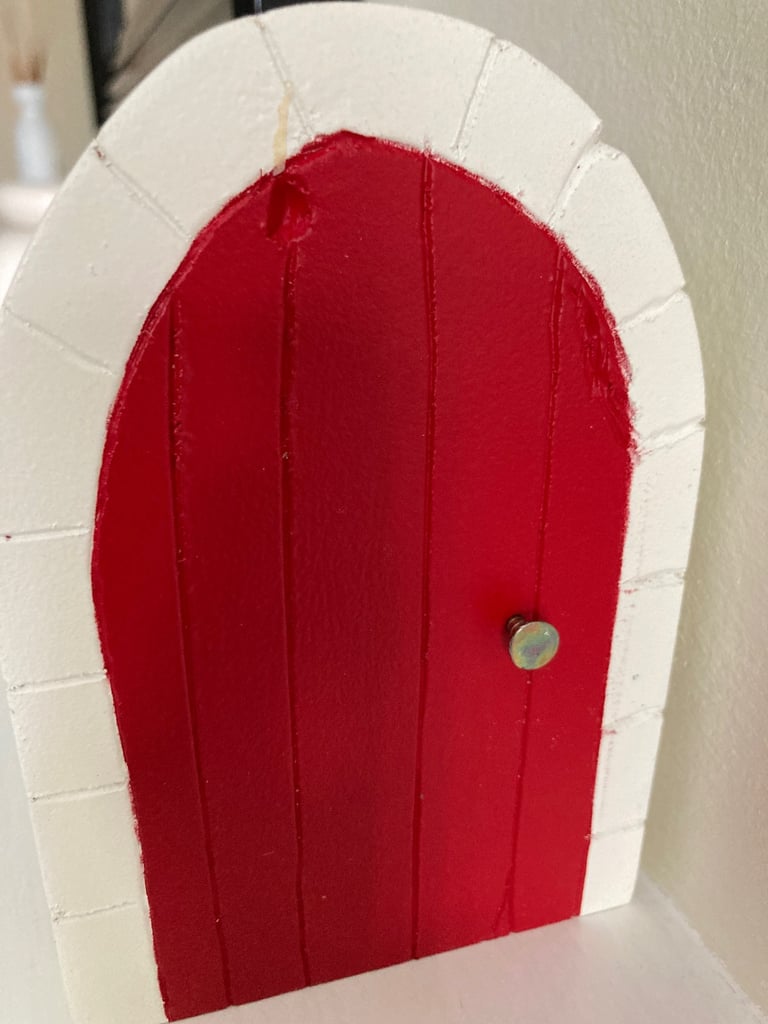 Little handmade MDF Christmas Santa door airbrush painted 