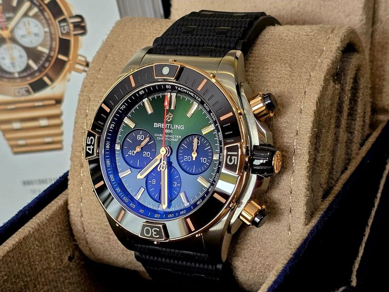 image for Breitling Super Chronomat B01 44mm Sunray Green, Rose Gold and Ceramic