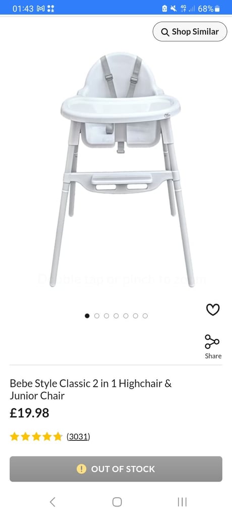 image for Bebe 2 in 1 highchair and junior chair