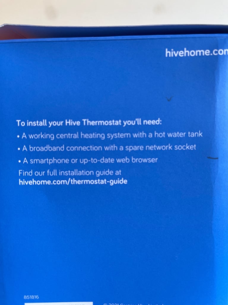 Hive Thermostat Heating & Hot water 