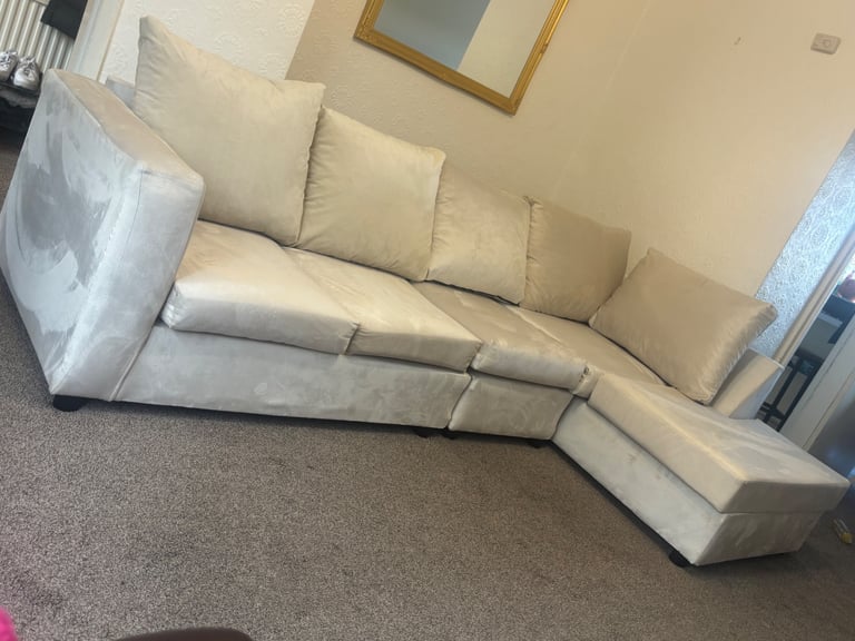 Plush velvet corner sofa