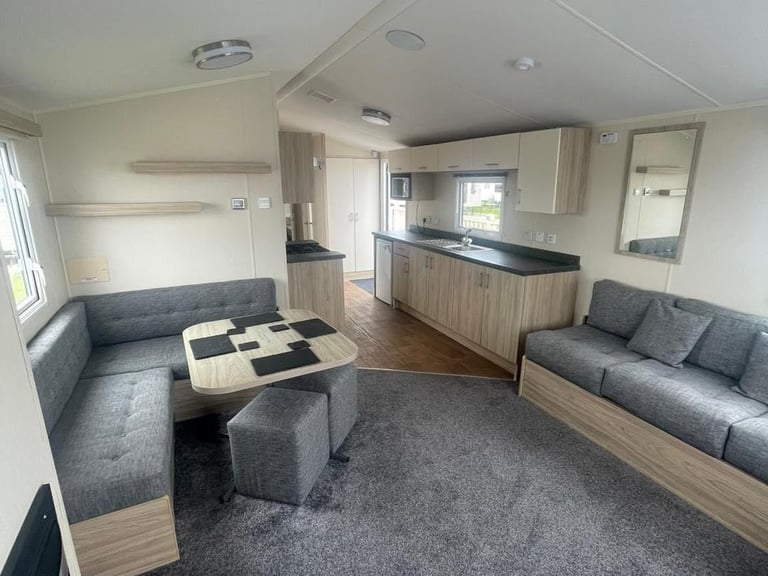 Sited static caravan for sale with decking - Lyons Robin Hood North Wales Rhyl