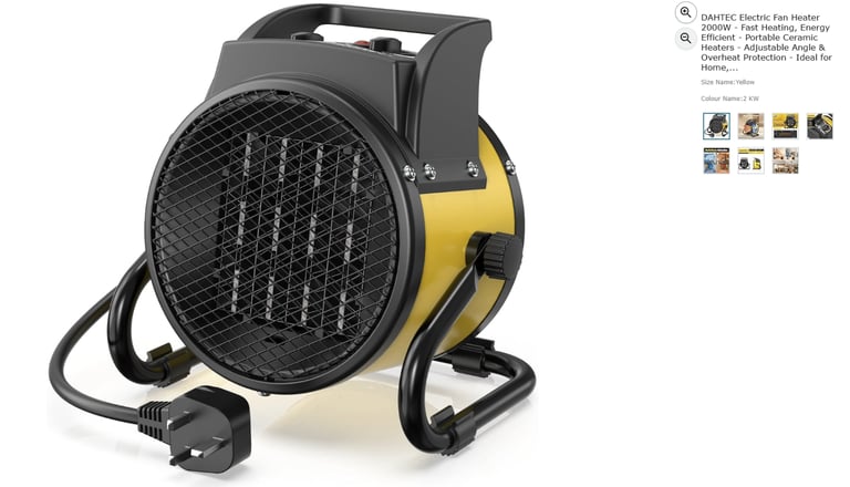 Electric Fan Heater 2000W - Fast Heating, Energy Efficient|| Brand new 45% off price 