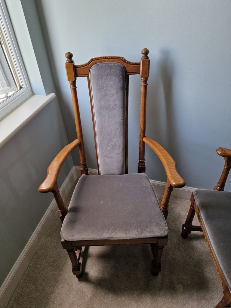 Ercol High Back Dining Chairs Reupholstered 