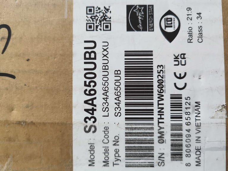 Samsung S34A650UBU ultra wide curved monitor excellent condition, possible delivery
