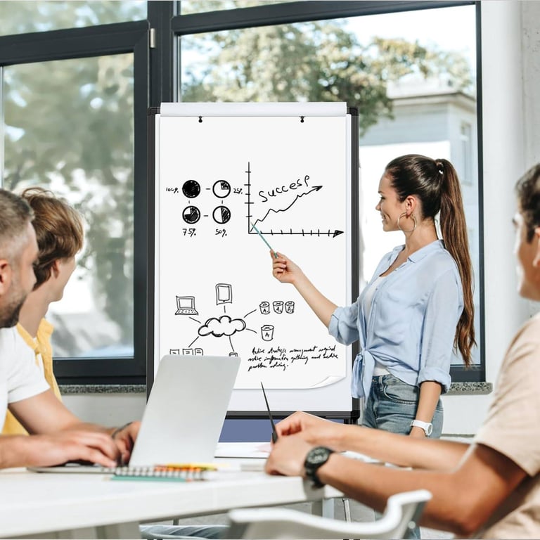 BRAND NEW : MAKELLO Rolling Whiteboard – 90x60cm, Double-Sided, Height Adjustable, Storage Tray