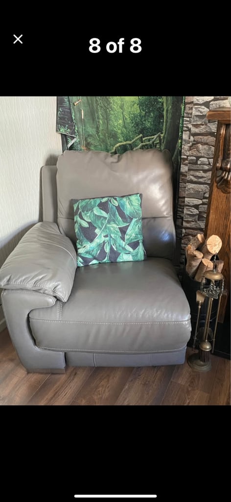 DFS grey leather sofa