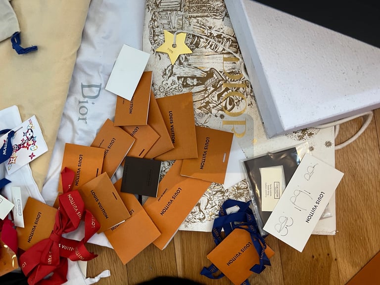 Huge bundle of Authentic Louis Vuitton designer packaging