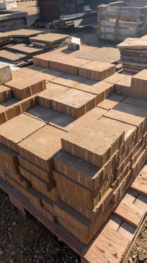 Reclaimed tegula block pavers