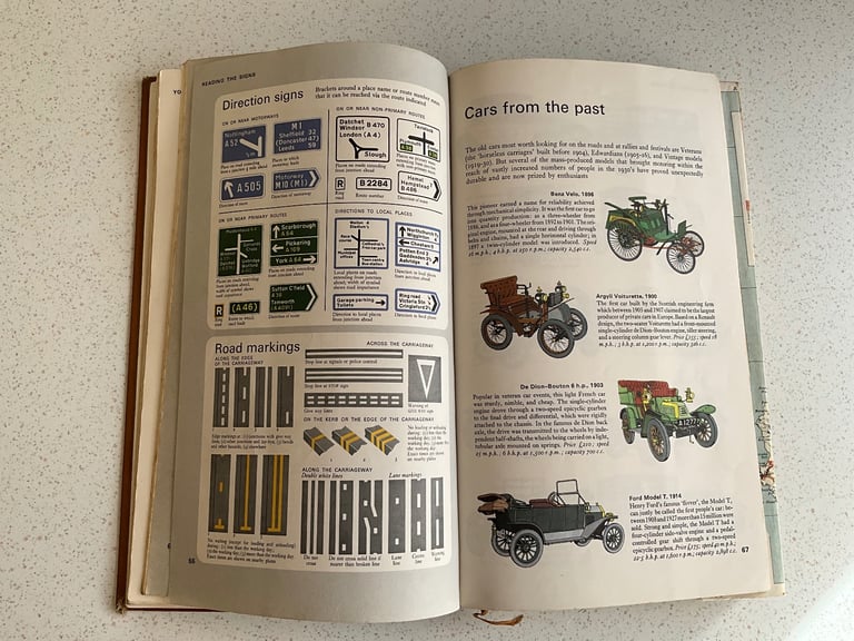 The Reader's Digest AA Book of the Road - Vintage book 1967, Maps, Flowers, Butterflies, Sea shells