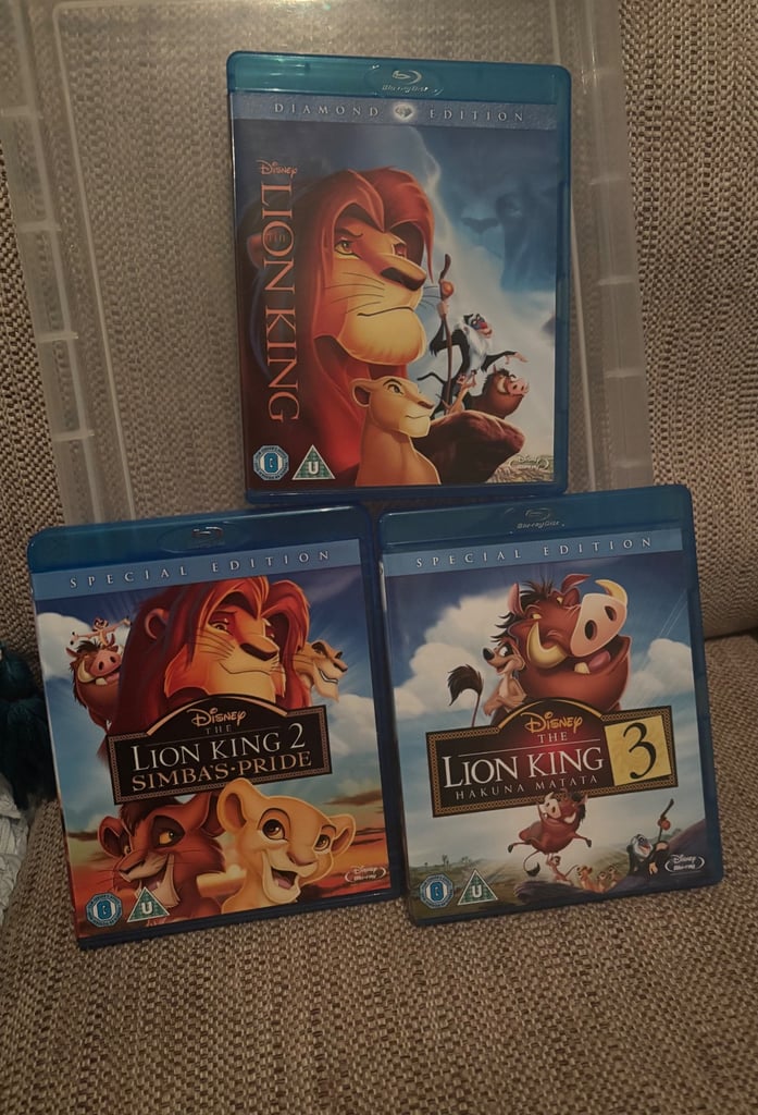 image for Lion king blue ray dvds 1,2&3