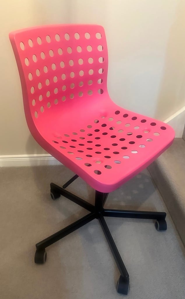 image for IKEA pink desk chair 
