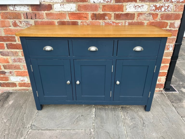 Large Oak & Navy Painted Sideboard - Excellent Condition 
