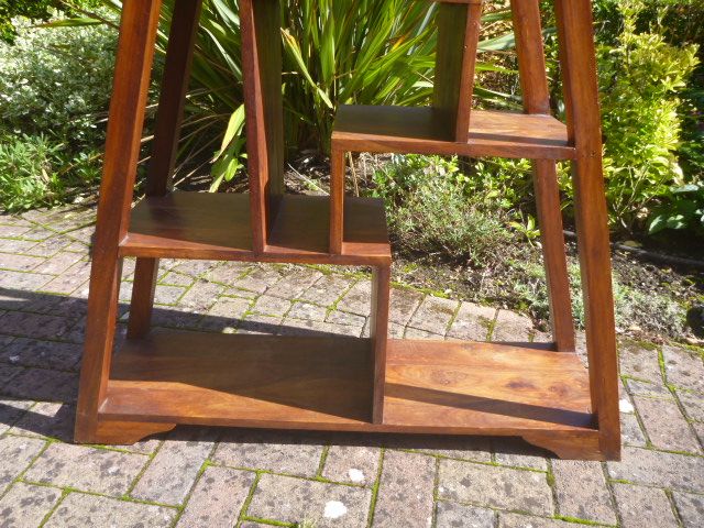 Stunning Mango Wood Triangular Display Unit