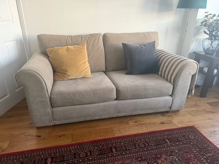 image for Next 2 Seater Chenille Mid Natural Beige Sofa