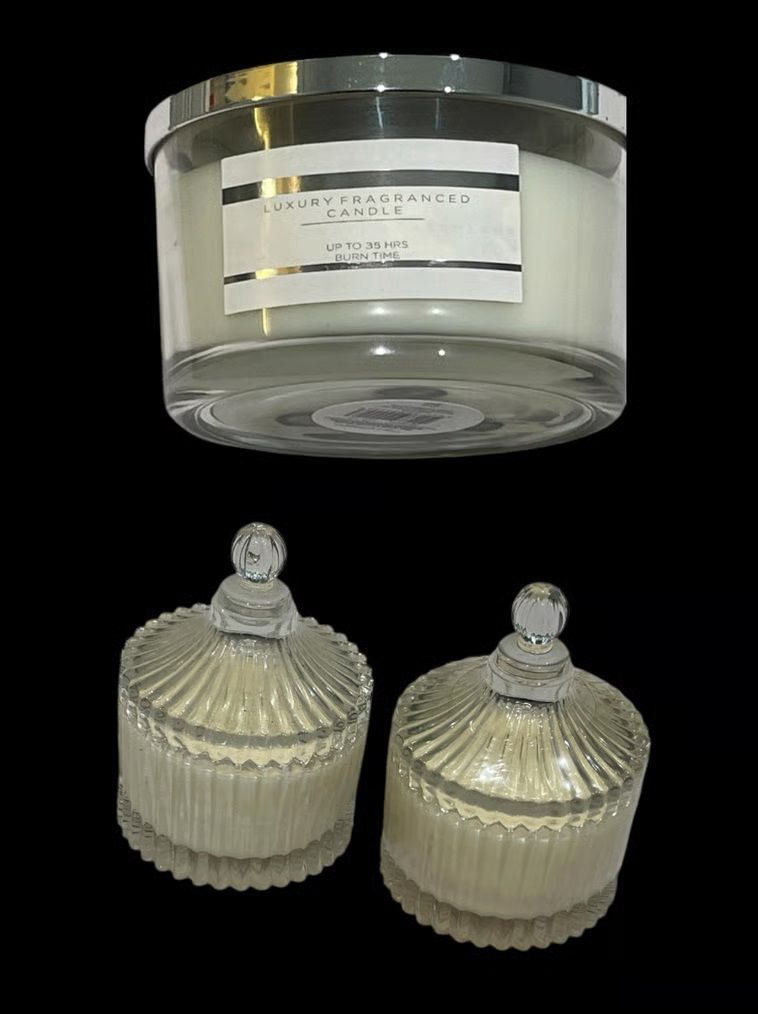 CANDLES - Luxury Fragrance 3 wick Candle + 2 table candles - Gift items