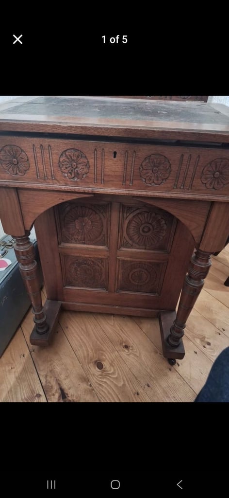 image for Beautiful carved detailed antique desk 