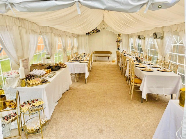 Marquee, Gazebo, Tent for Rent or Hire - Tables / Chairs / Carpet / Lighting