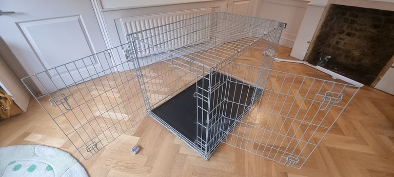 image for Large dog or other animal travel crate. 2 doors