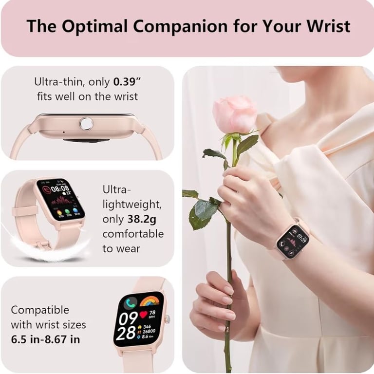 Smart Watch for Women, Answer/Make Calls, Alexa Built-in, [1.8"HD Screen]