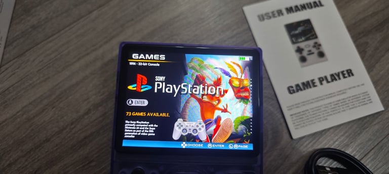 New M37 Handheld Game Console 64GB Purple 20000+ Games