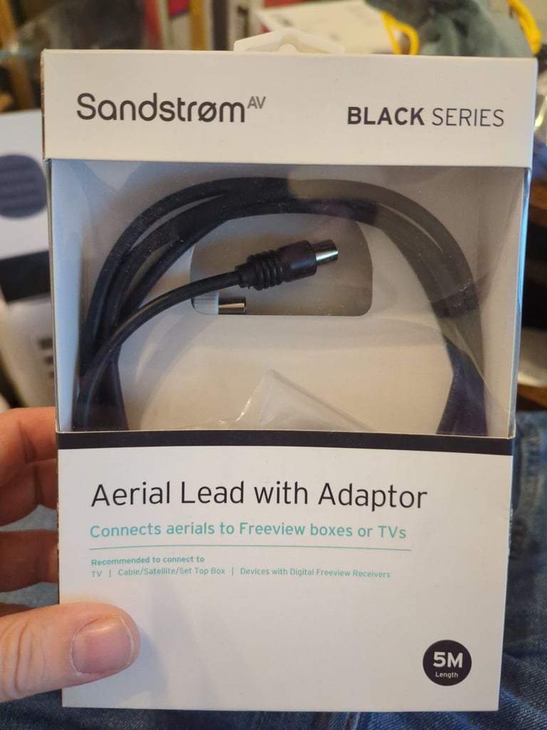 image for Aerial Lead with Adaptor, 5m (Black Series by Sandstrøm)