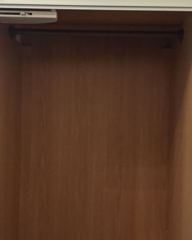 IKEA PAX Oak Sliding Door Wardrobe, 4 shelves & wire drawers, 2 hanging rails FREE DELIVERY 035