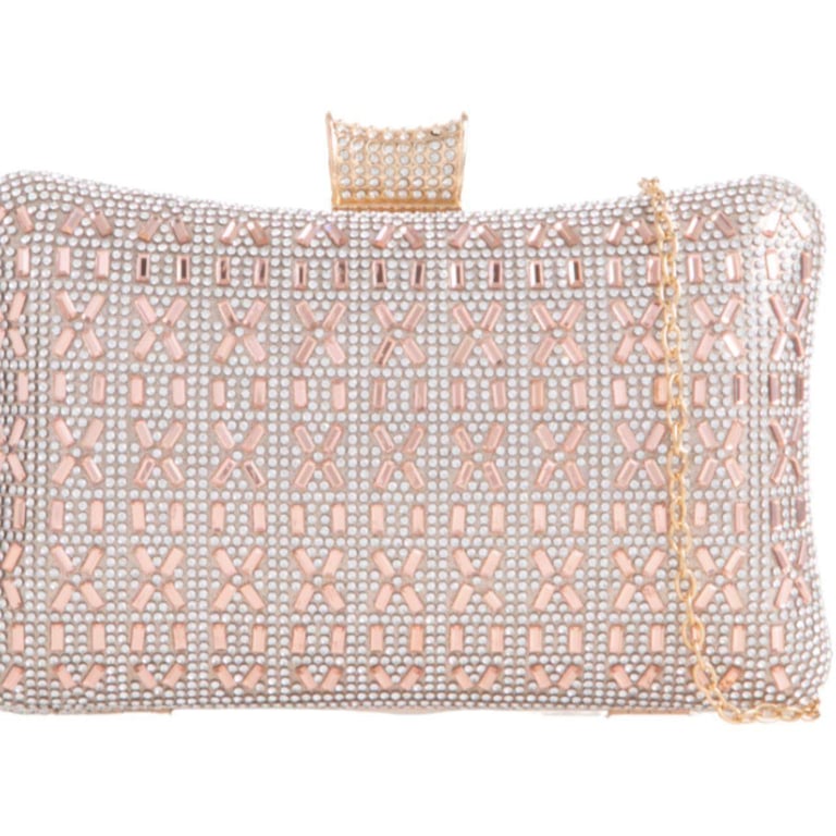 image for Champagne Rhinestone Clutch Bag