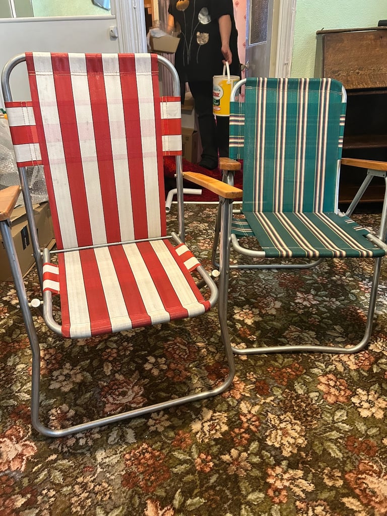 2 vintage camping chairs