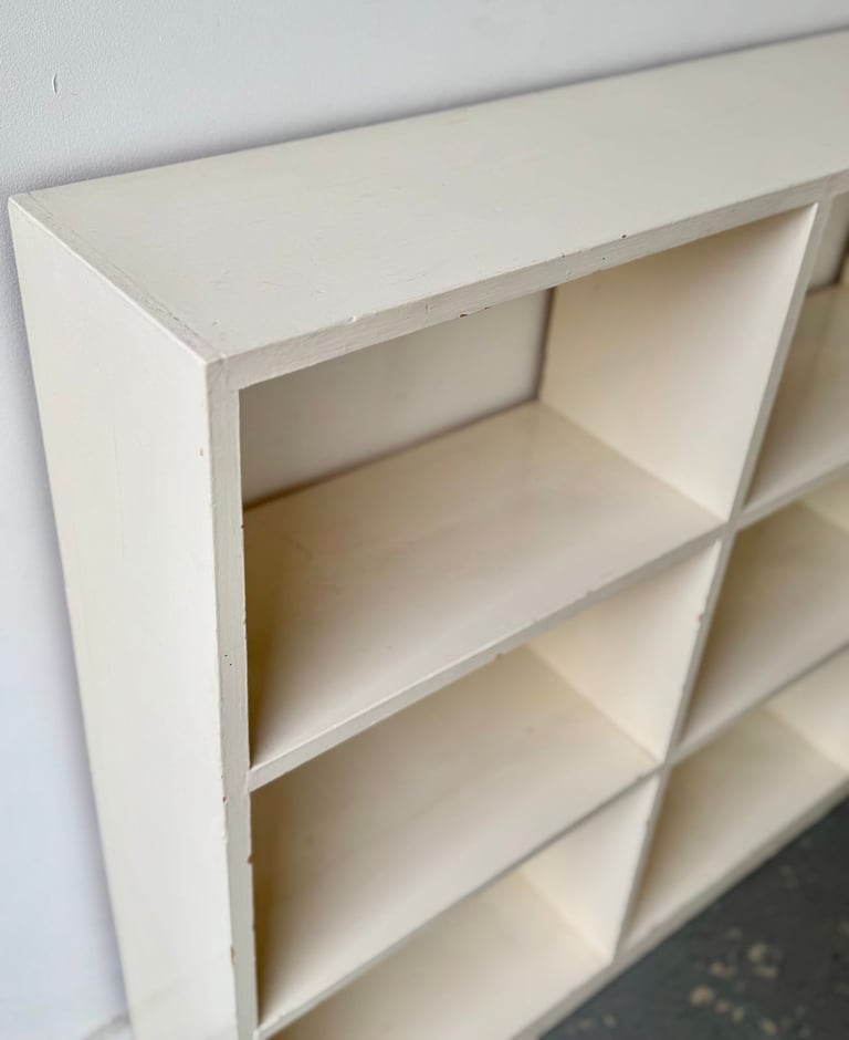Vintage Open Bookcase Painted White