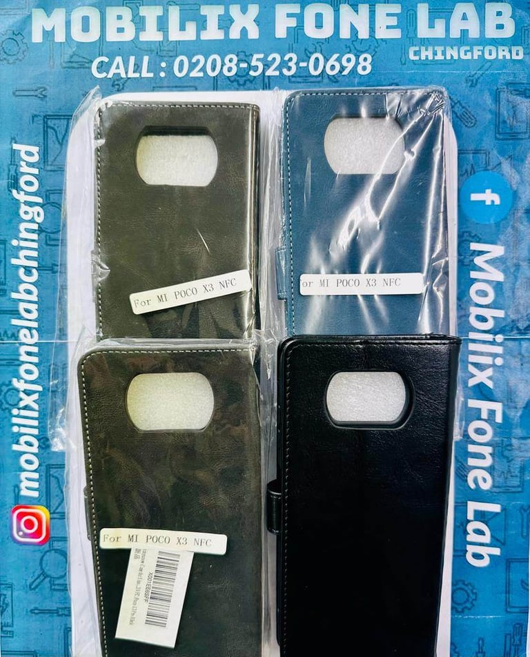 Brand New Black Book Case for Xiaomi Poco X3 NFC and Brown Book Case for For Xiaomi Poco X3 GT
