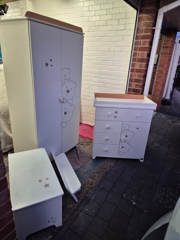 Tutti bambini wardrobe, changer, toy box and shelfd shelf