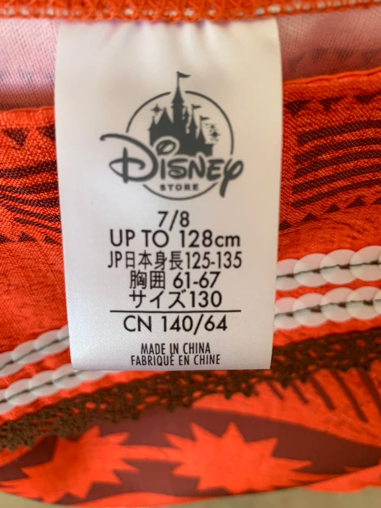 Original Disney Moana Costume  Boat Paddle and Accessories 
